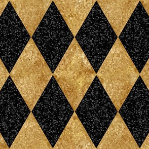 Harlequin Diamonds ~ Black and Antique  Gold ~ Sequins 