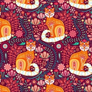 Maximalist Cats Ginger on Wine - Large