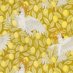 1896 Cockatoos and Lemons by Verneuil - Original Colors