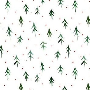 scandi xmas - watercolor christmas trees with polka dots - winter minimal vibes a499-1