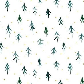 scandi xmas - watercolor christmas trees with polka dots - winter minimal vibes a499-2