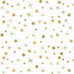 Gold Stars on White 