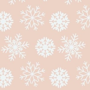 Blush Pink White Snowflakes Christmas