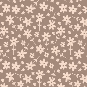 Ditsy stem flowers taupe