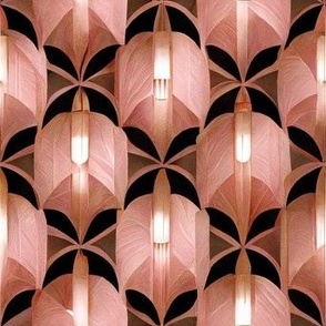 Art deco - black and pink cute pattern