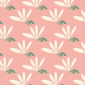 Fun palm frond pink and cream