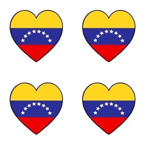Venezuelan  flag hearts on white