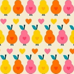 Hearted-Retro-Pears---XS-wallpaper---pink-yellow-orange---TINY