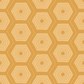 Honeycomb - Hexagon in Mustard Yellow
