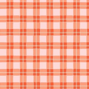 Valentines Tartan in Rouge Red and Coral Pink