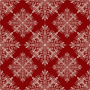 Snowflakes red Bright Christmas ornaments winter joy. 
