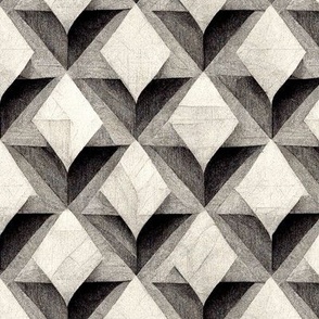 Black and white - pencil geometrical drawing pattern