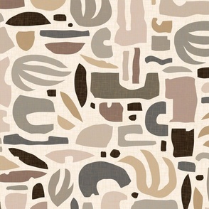 Modern Shapes with Vintage Texture - Ancient Nature / Large
