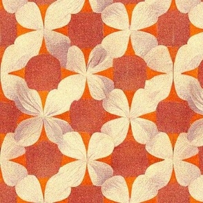 Vintage - retro orange pink and beige pattern 