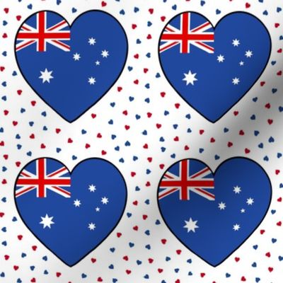 Australian flag hearts