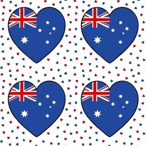 Australian flag hearts