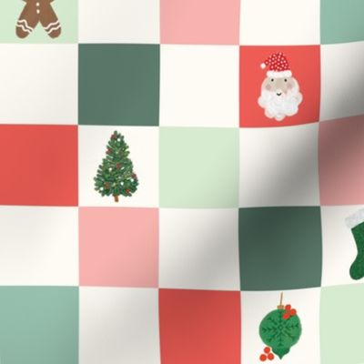 christmas icon checkerboard