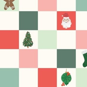 christmas icon checkerboard