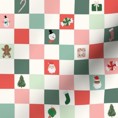 small christmas icon checkerboard