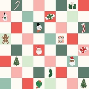small christmas icon checkerboard