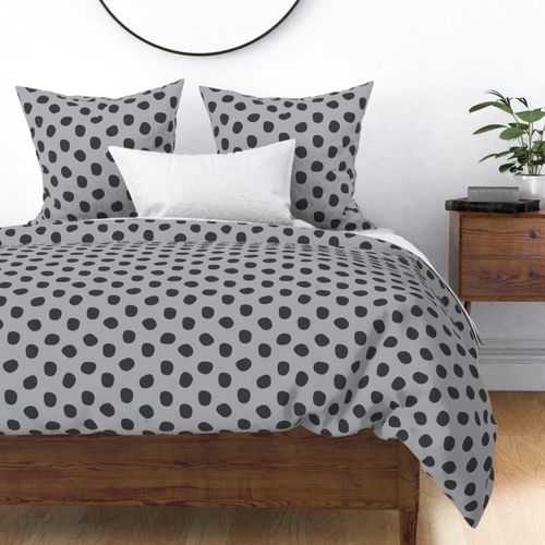 Large || Dark Grey Dots & Light Grey || Polka Dots