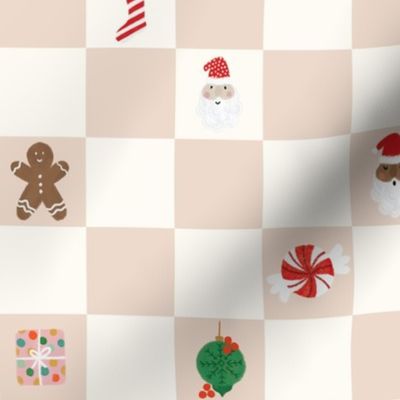 cotton christmas icon checkerboard