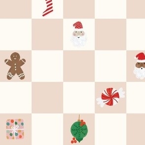 cotton christmas icon checkerboard