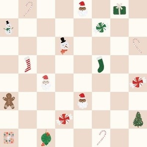 small cotton christmas icon checkerboard