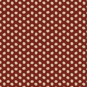 xSmall || Khaki Dots & Red || Polka Dots