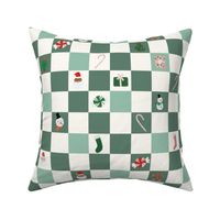 green christmas icon checkerboard