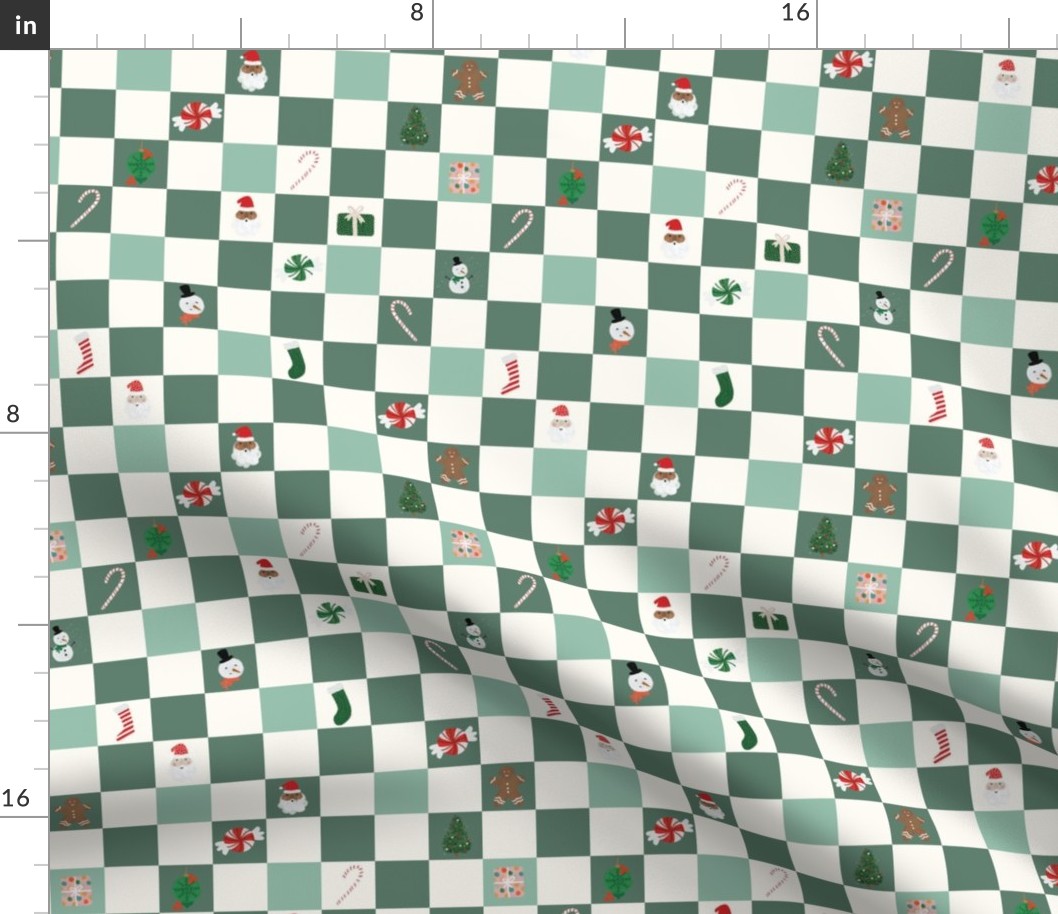 small green christmas icon checkerboard