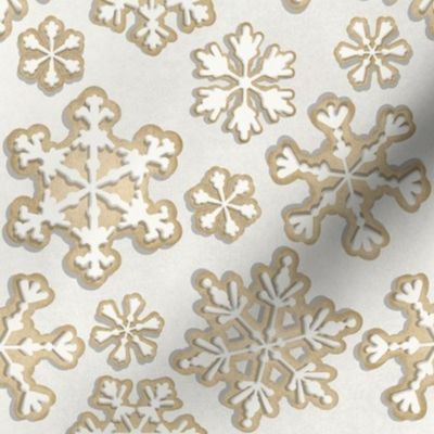 Simple Sugar Cookie Snow Flakes on Off White