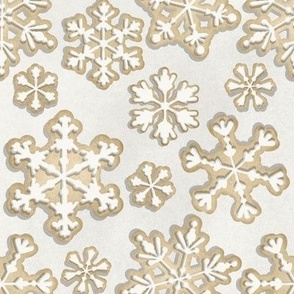 Simple Sugar Cookie Snow Flakes on Off White