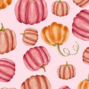 Pumpkins on pink