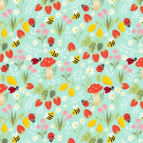 Springtime in the Garden | mint background