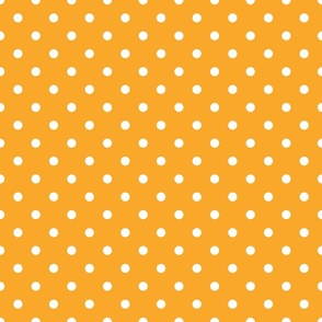 Small white polkadots on orange background