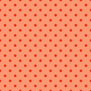 Red Polka Dot on Red Background