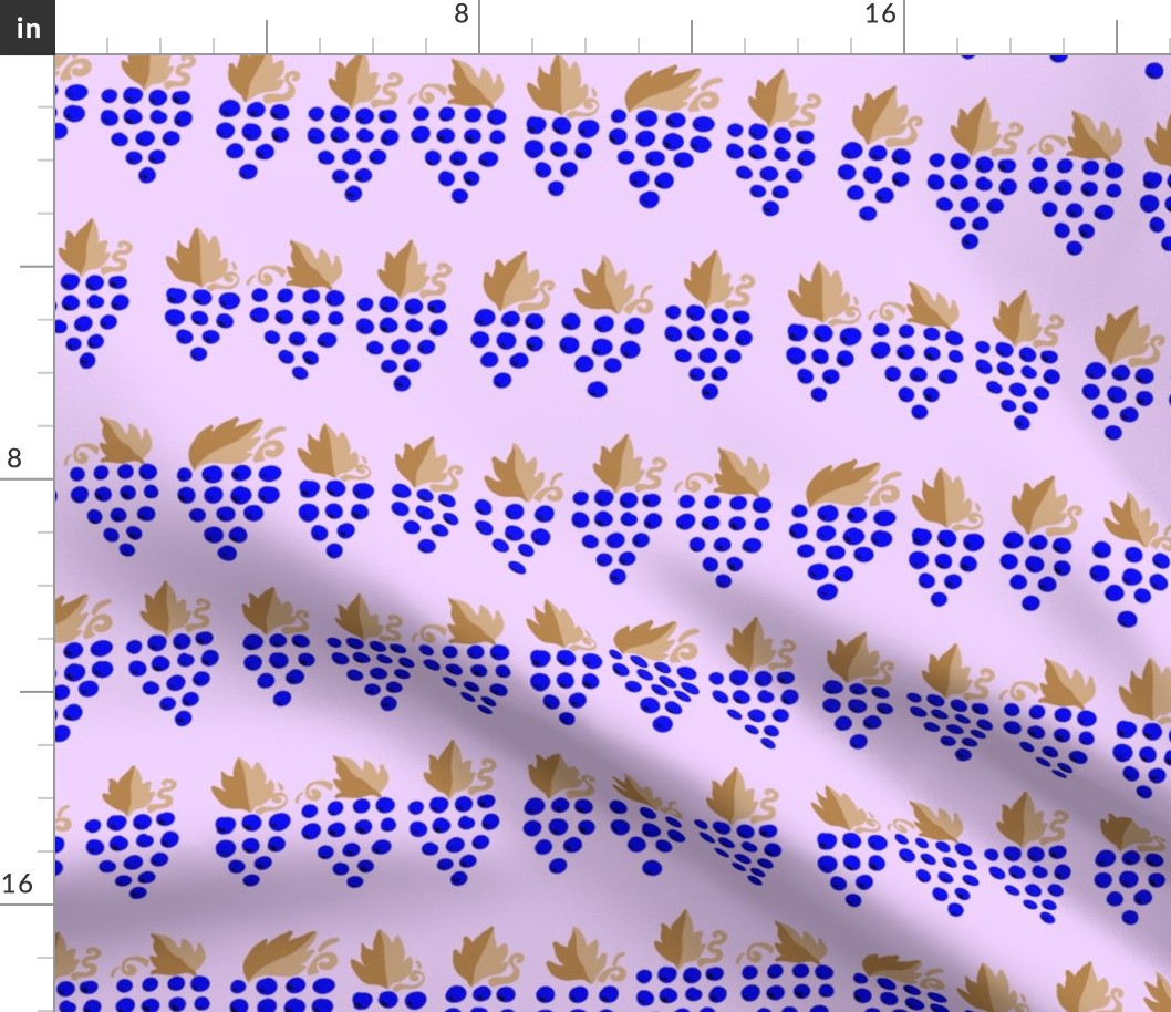 Sweet wine grapes horizontal stripes on digital lavender Medium scale