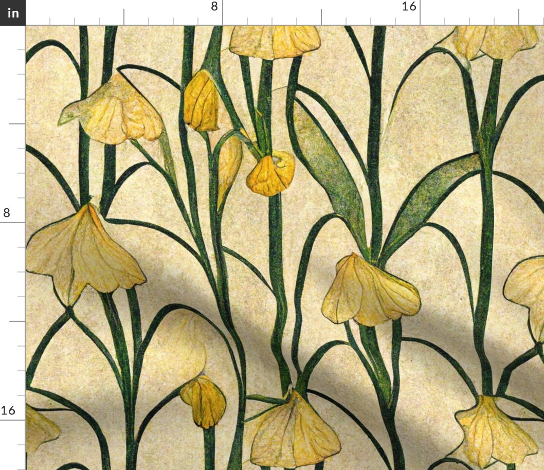 Art Nouveau Botanical Daffodils