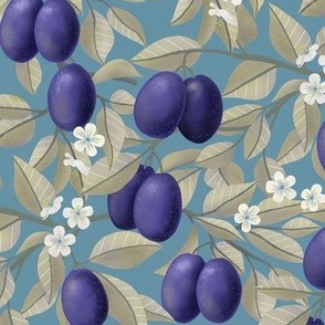 Plums violet and blue - medium size