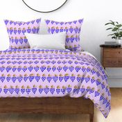 Sweet wine grapes horizontal stripes on digital lavender Large scale