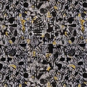 painted fabric black yellow white