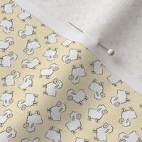 (1/2" scale)  Lambs - cute lambs - sheep - yellow - spring easter - C22