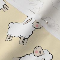  Lambs - cute lambs - sheep - yellow - spring easter - C22