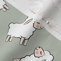  Lambs - cute lambs - sheep - sage - spring easter - C22