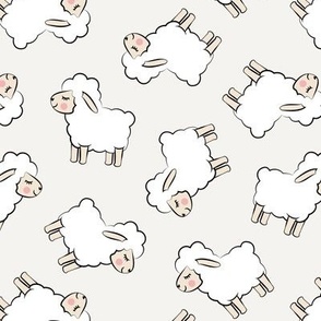  Lambs - cute lambs - sheep - cream - spring easter - C22