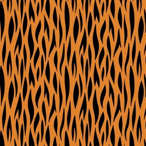 Black tiger skin. Orange animal print. Wild Safari animal.