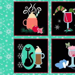 Christmas Cocktail Cheer 8" squares