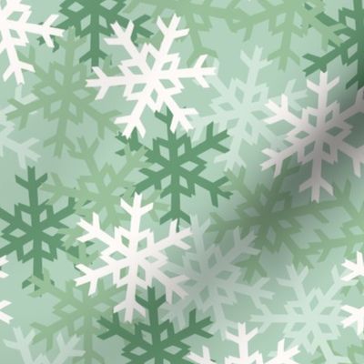 Snowflake Pile in Holiday Pine Green