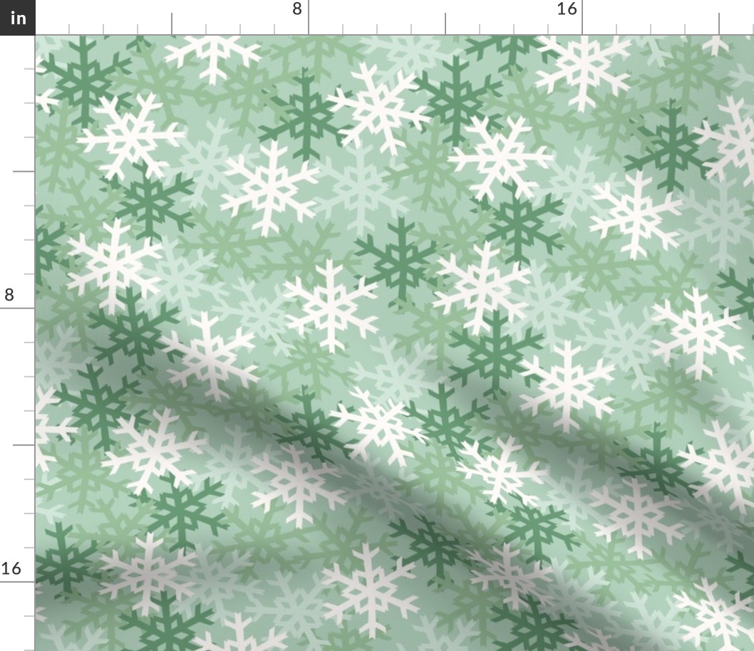 Snowflake Pile in Holiday Pine Green